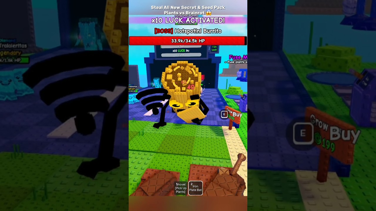 Steal All New Secret Boss Hotspot and New Seed Admin Abuse Plants vs Brainrot