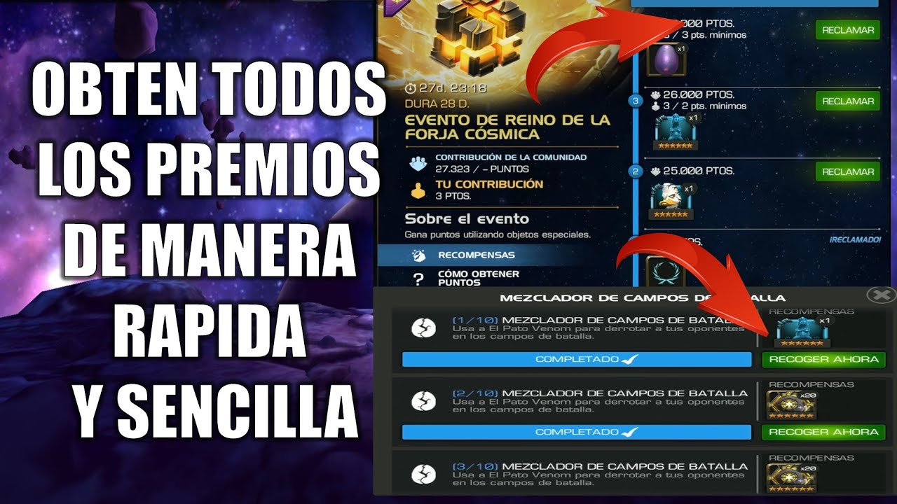 COMO OBTENER TODOS LOS PREMIOS DEL EVENTO REINO FORJA COSMICA + RELIQUIA HUEVO COSMICO - Marvel MCOC