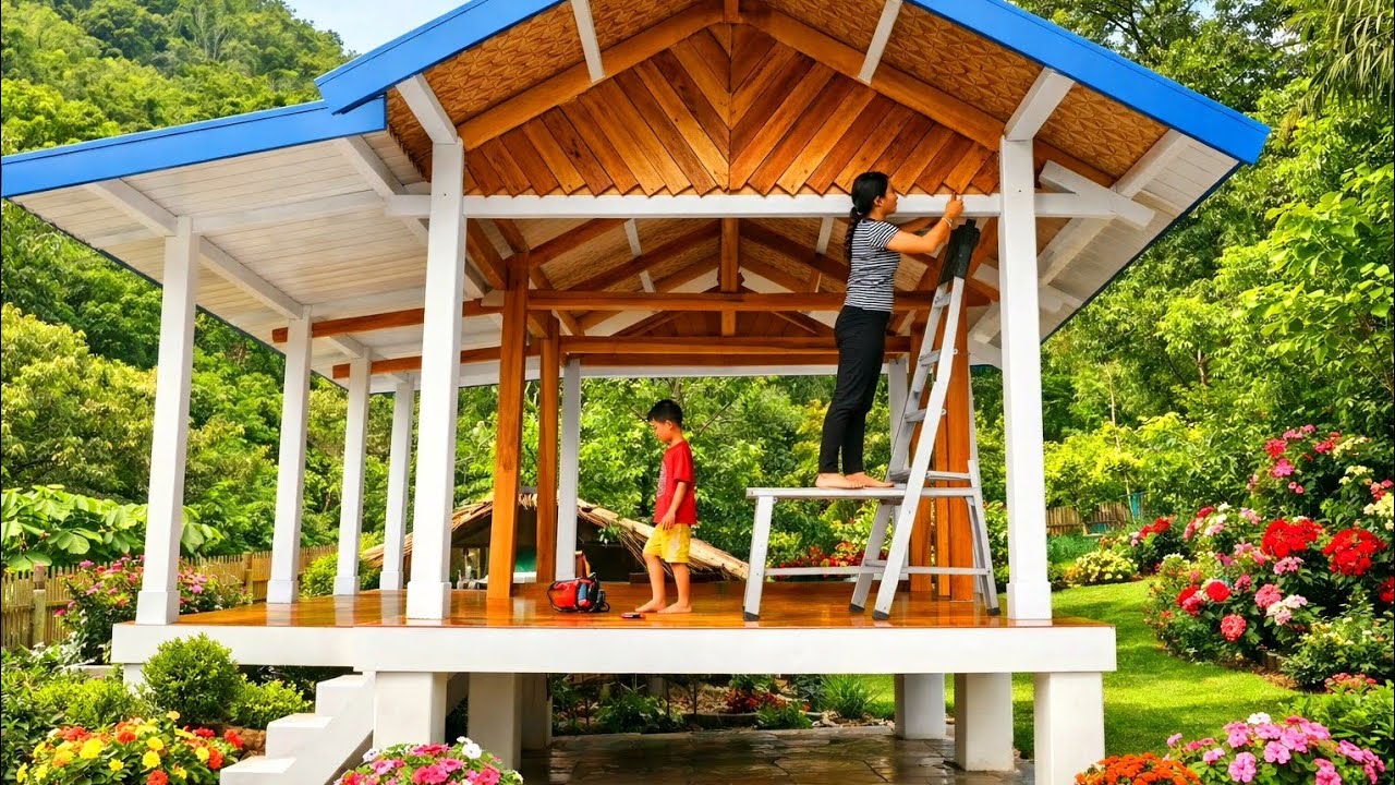 Cô gái tự tay xây dựng một căn biệt thự bằng gỗ trong khu rừng hoang vắng. | Hong New Life