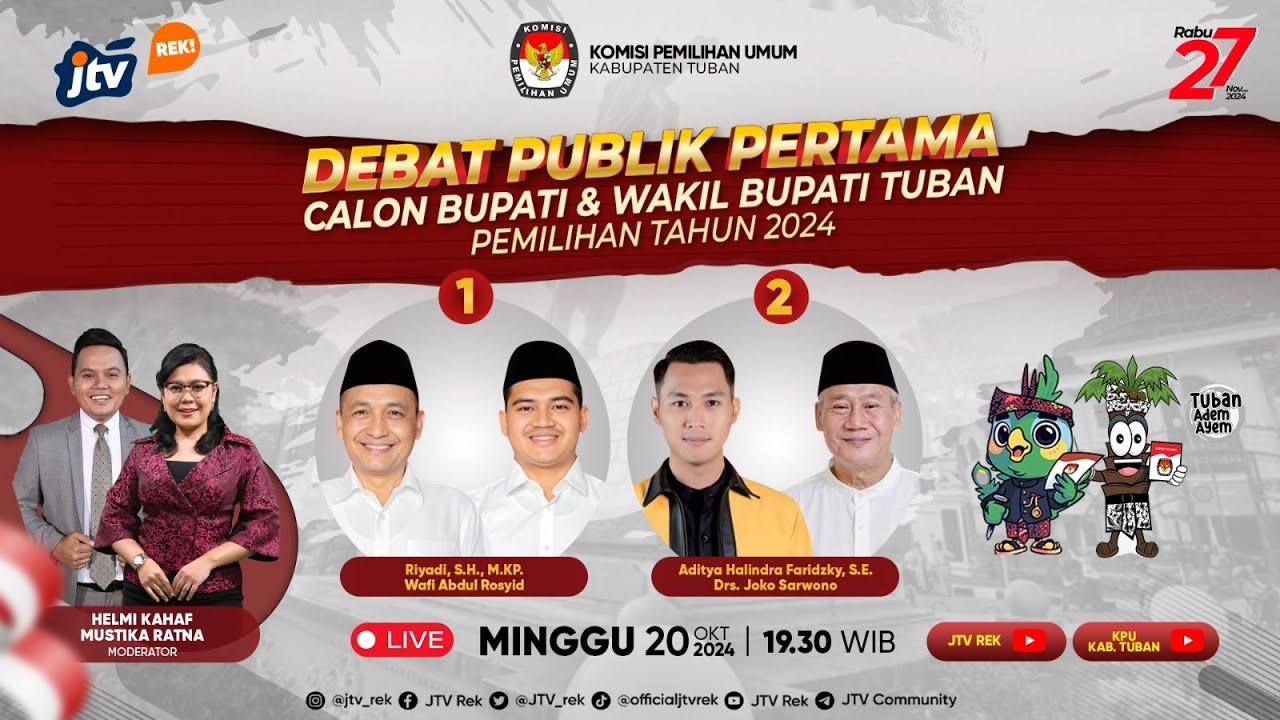DEBAT PUBLIK PERTAMA PEMILIHAN BUPATI DAN WAKIL BUPATI KABUPATEN TUBAN TAHUN 2024