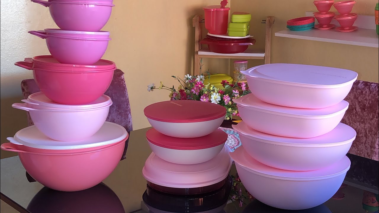 Minha coleção de criativas rosa da Tupperware