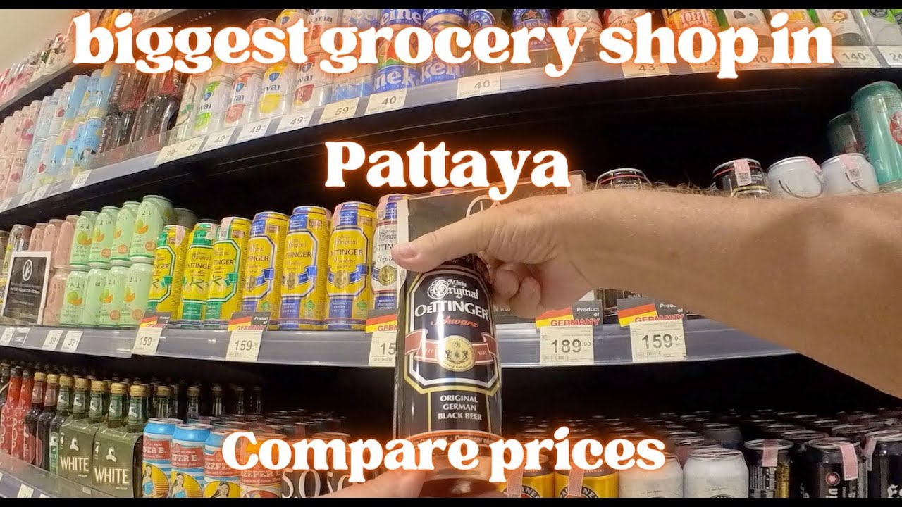 Pattaya Central festival mall checking prices in grocery shop