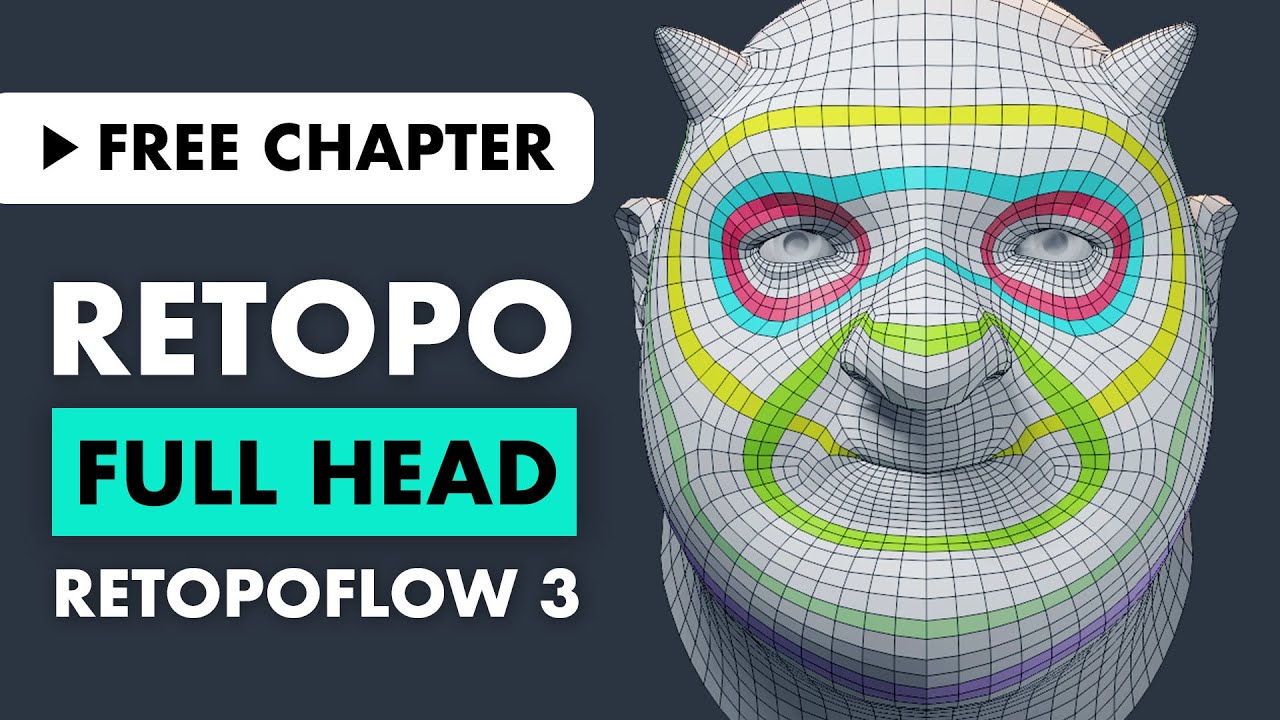 Retopologizing a Head With RetopoFlow 3 | Free Chapter