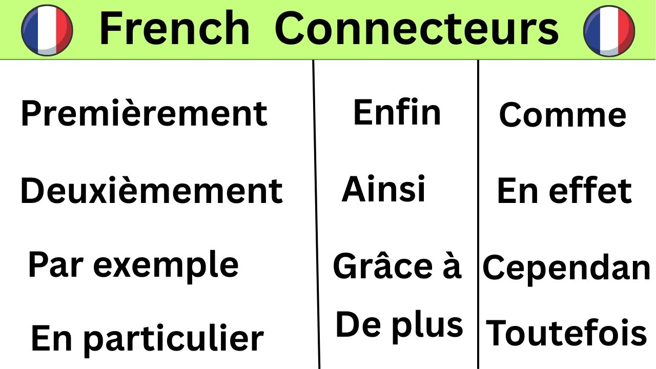 Apprendre le Français : 50 Connecteurs Essentiels que Tu Dois Connaître