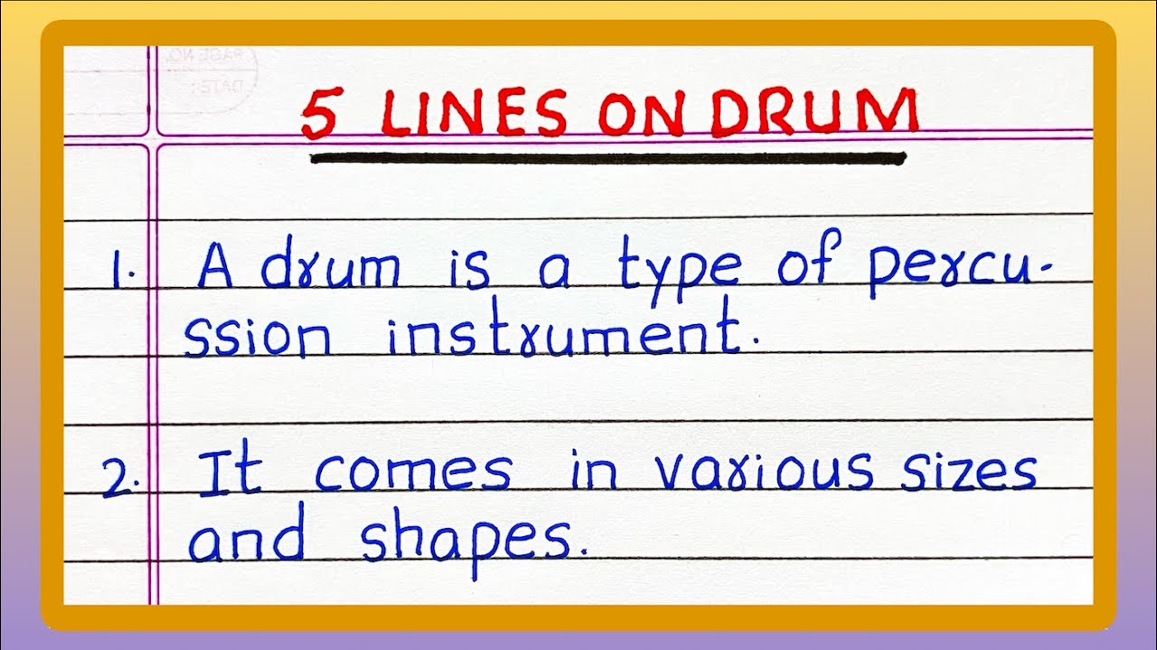 Few Lines on DRUM | Five | 5 Lines about DRUM in English
