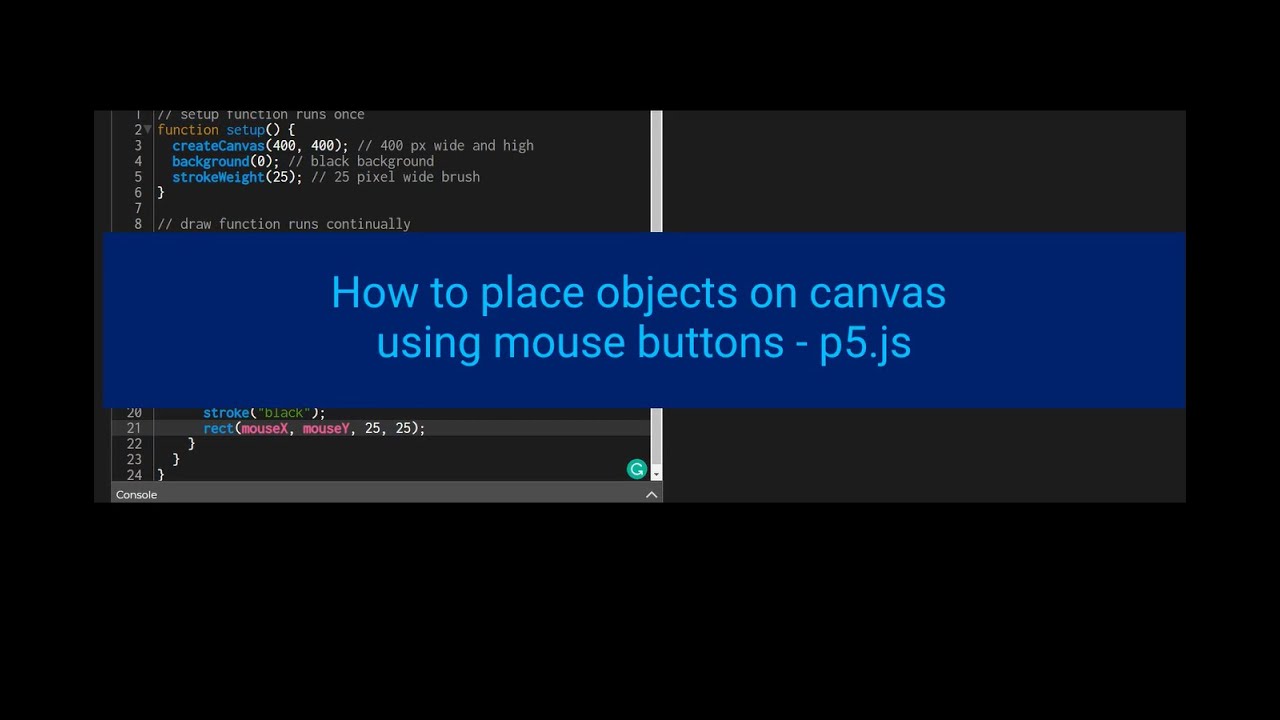 5 How to place objects on canvas with mouse buttons p5js