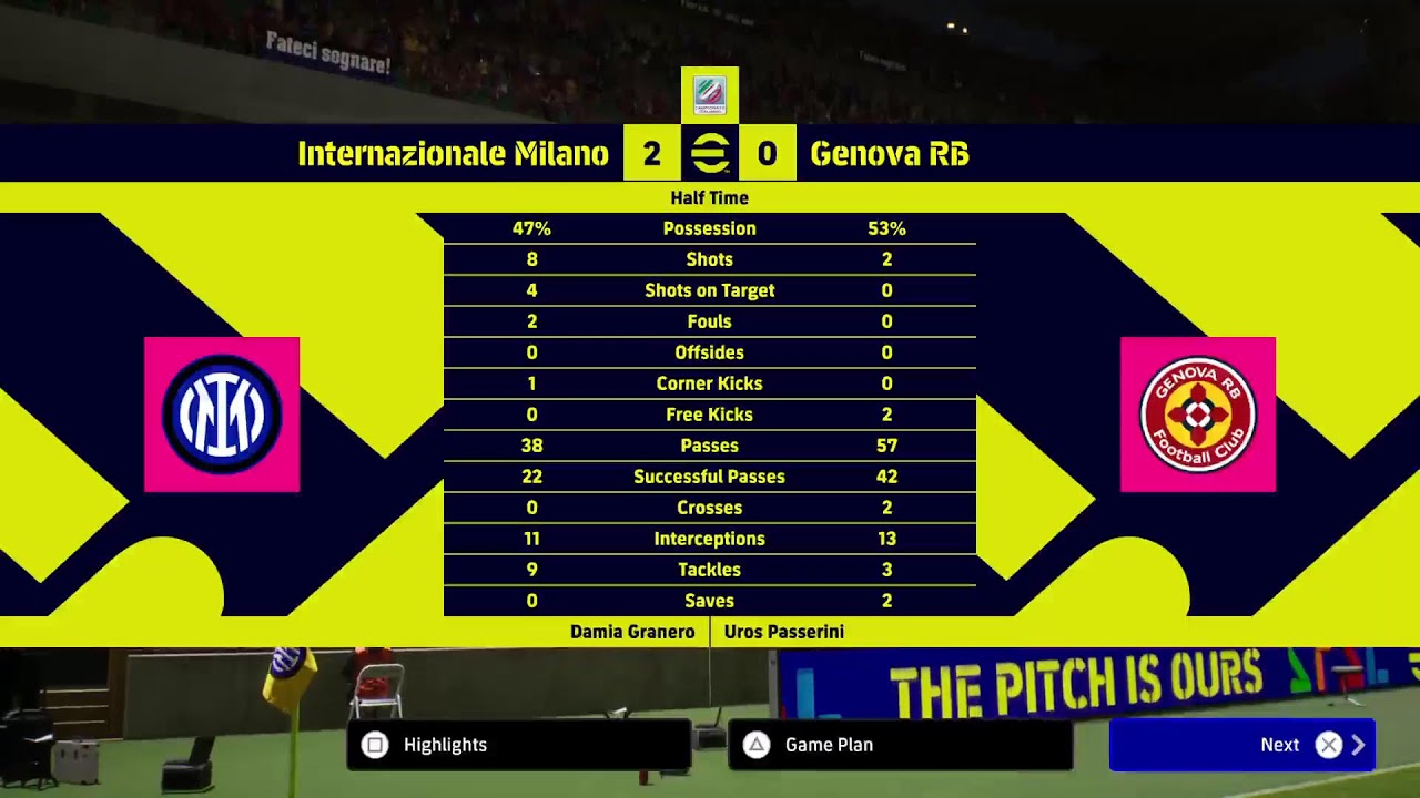 International Milan Vs Genova RB