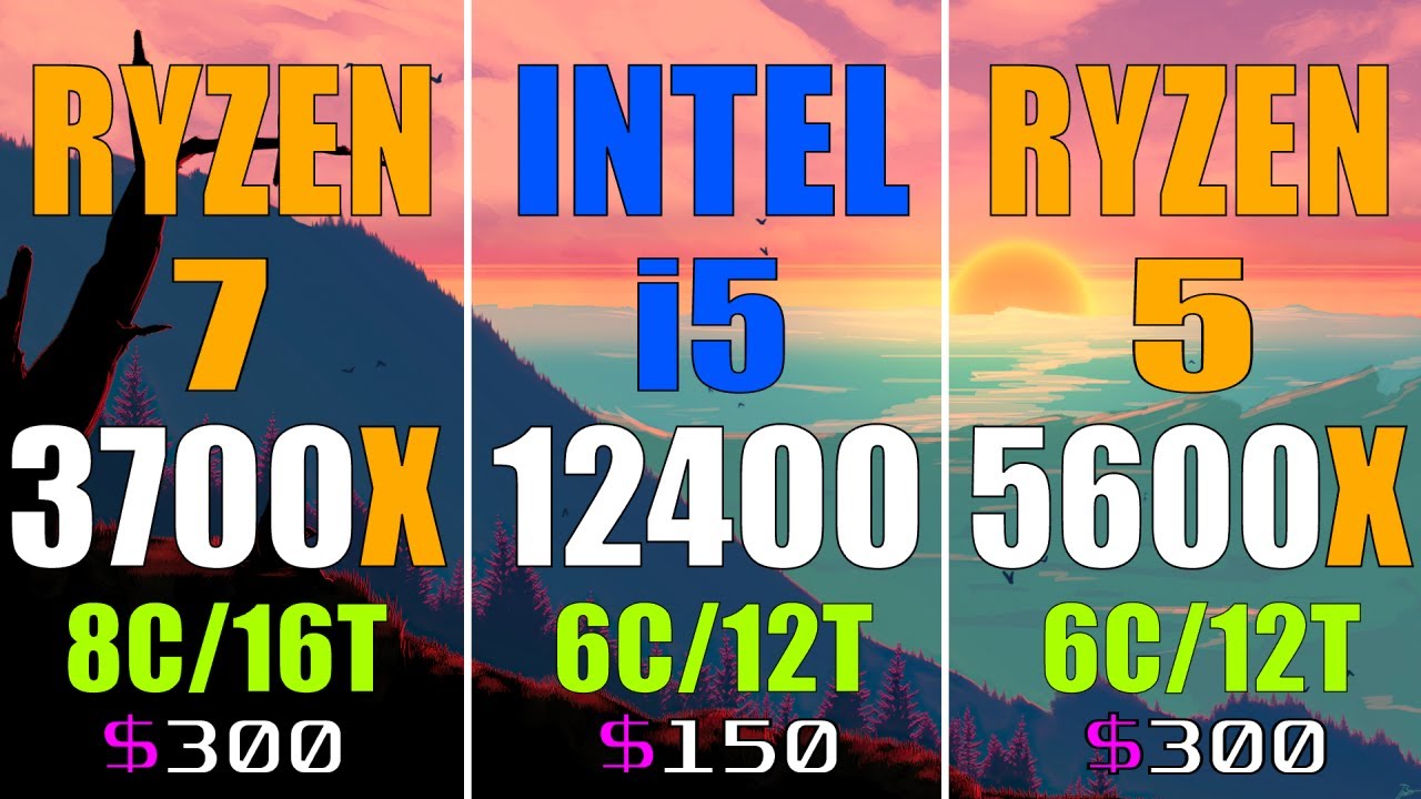 RYZEN 7 3700X vs INTEL i5 12400 vs RYZEN 5 5600X || PC GAMES TEST ||