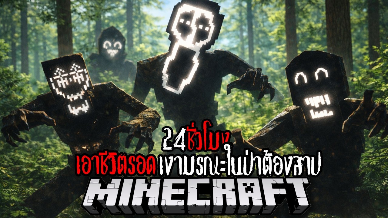 Minecraft 24 ชั่วโมง เงามรณะในป่าต้องสาป !! #utit #utitch #minecraft #มายคราฟ