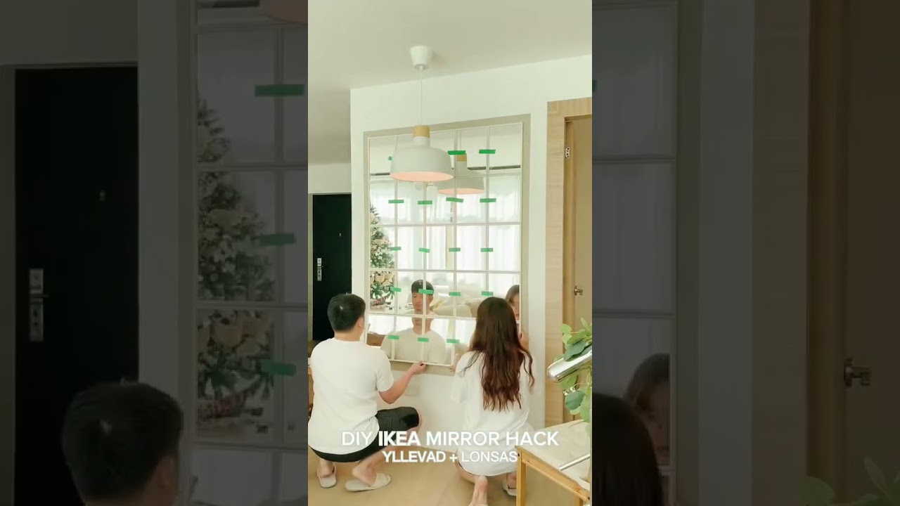 DIY IKEA MIRROR HACK using YLLEVAD and LONSAS 🤍