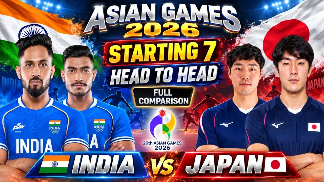 India 🇮🇳 vs Japan 🇯🇵 Starting 7 🤩 | Head to Head Comparison 🔥 | Asian Games 2026 Kabaddi