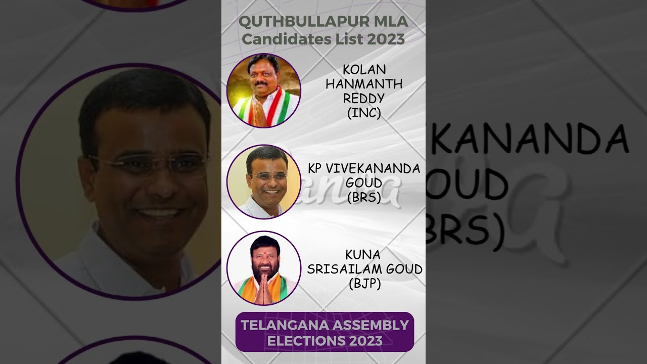Quthbullapur MLA Candidates List #quthbullapur#telangana#bjp#congress #brs#elections2023#trs#mla #ts