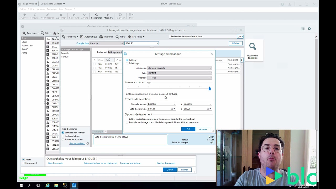 Sage 100 Comptabilité v6 - Le lettrage automatique