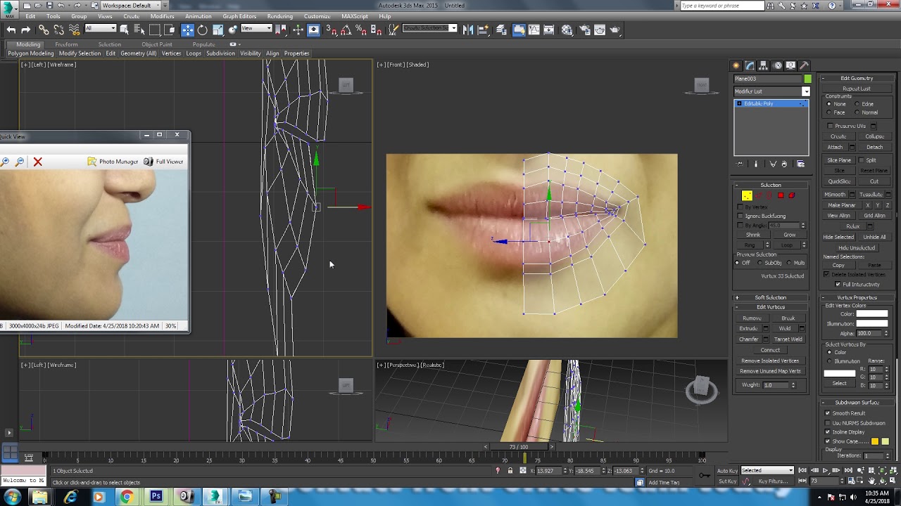 lips modeling in 3ds max in hindi