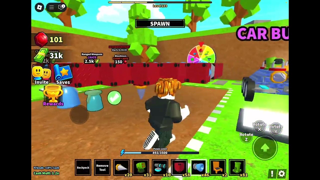 How to make knockoff beyblade in Car Battles (REALLY GOOD BUILD)