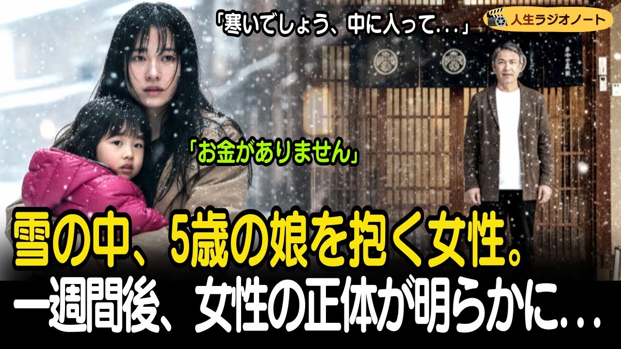 雪の夜...幼い娘を抱き震える女性。助けた男性、一週間後に知った衝撃の真実...(寒いから、中へどうぞ...)