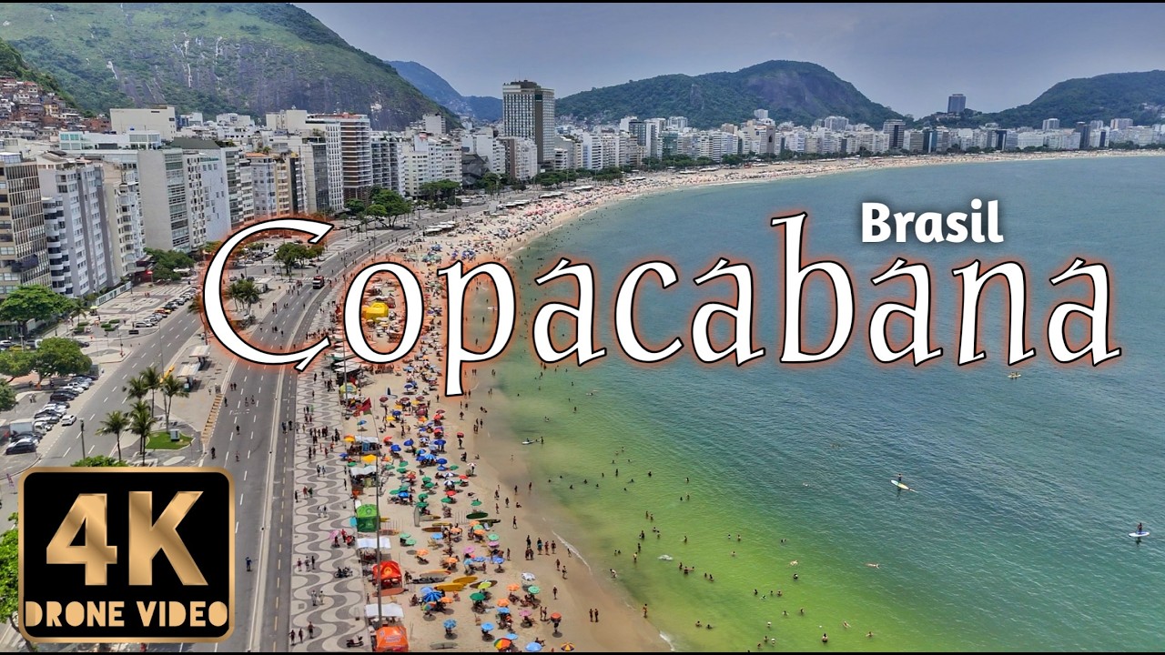 Copacabana Beach, Rio de Janeiro, Brasil HDR 4k Drone