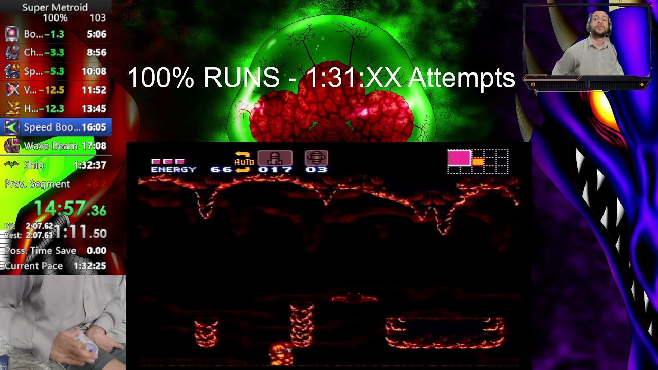 [EN-PT-ES] Super Metroid Onehanded - 100% Runs - Sub 1:32 attempts -  1:31:xx% PLEASE SUPER METROID!
