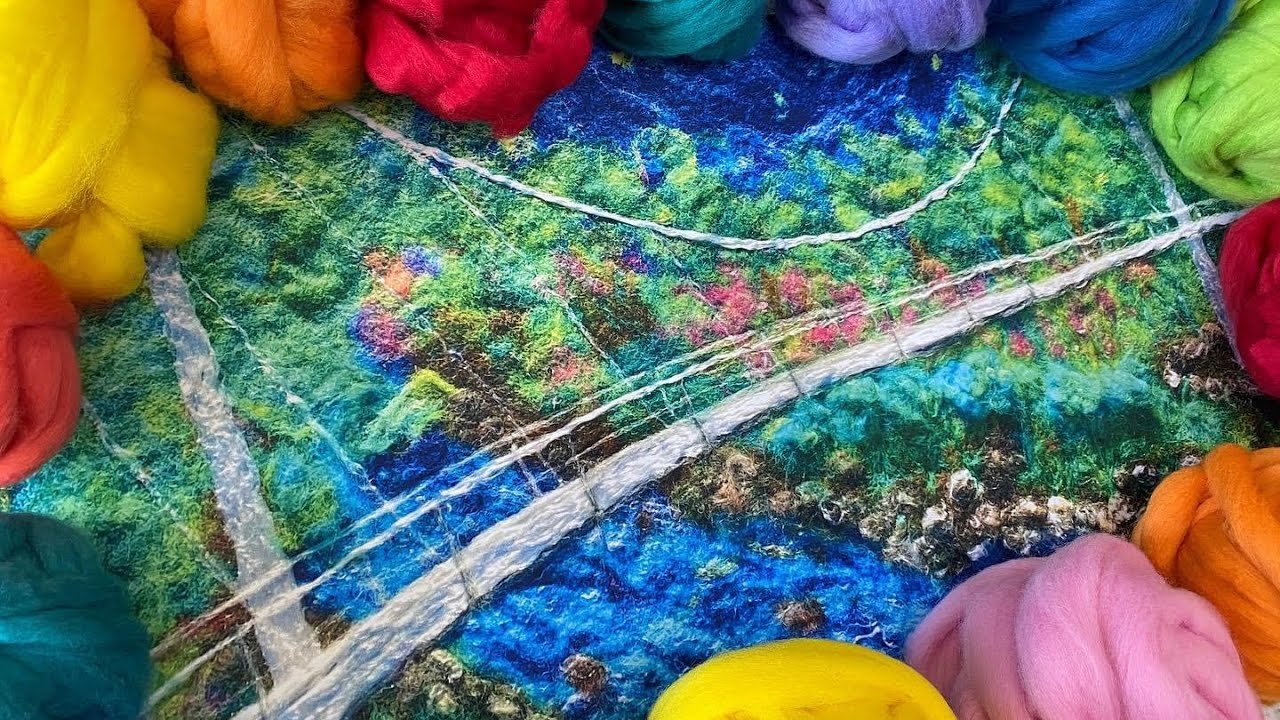 The Making of {Under the Stars} Greenville SC Falls Park Liberty Bridge Wool Painting