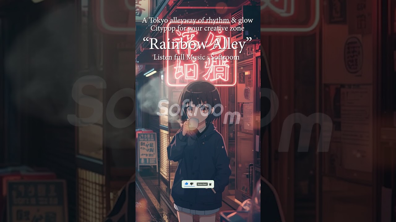A Tokyo alleyway of rhythm & glow 🌈🎶Citypop for your creative zone 