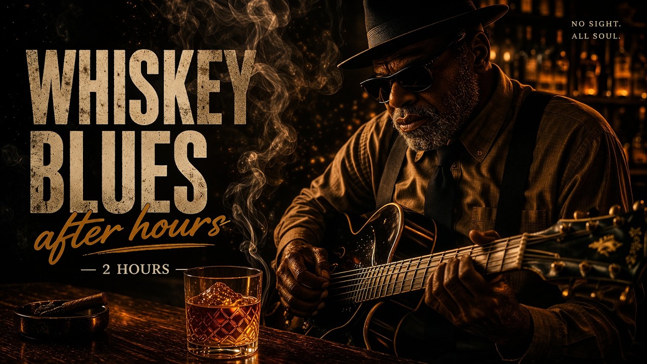 Late Night Instrumental Blues Guitar 🎸  Deep Focus & Whiskey Bar Ambience 2 Hours