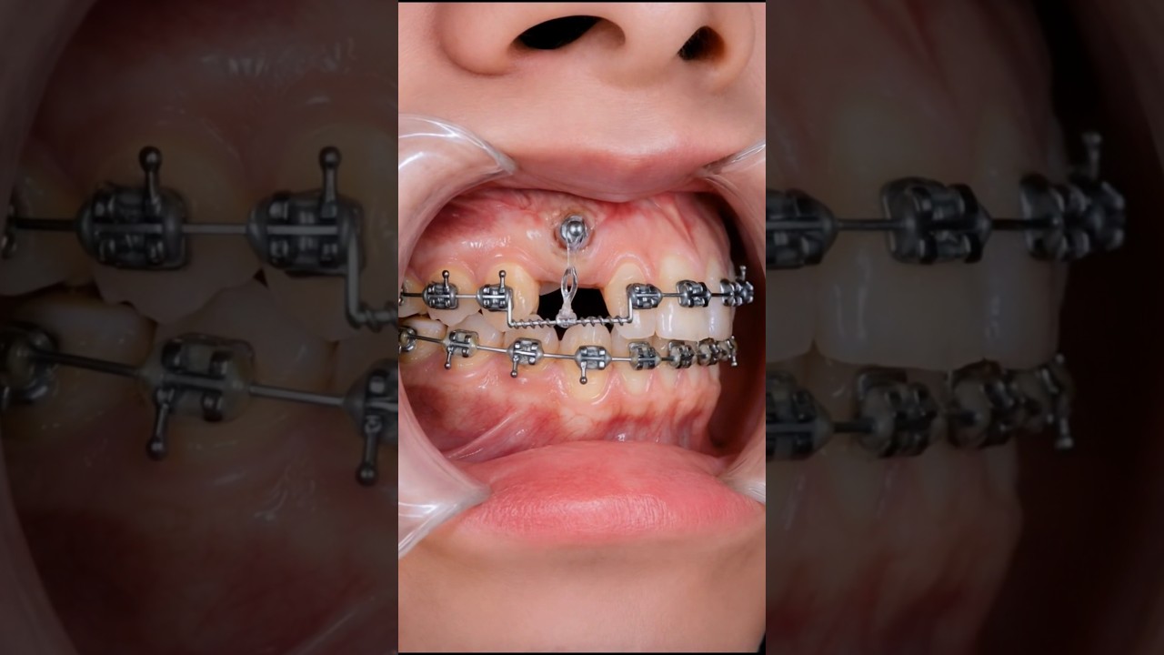 How to pulling out impacted tooth with braces #orthodontist #orthodontics #teeth #dentist #brackets