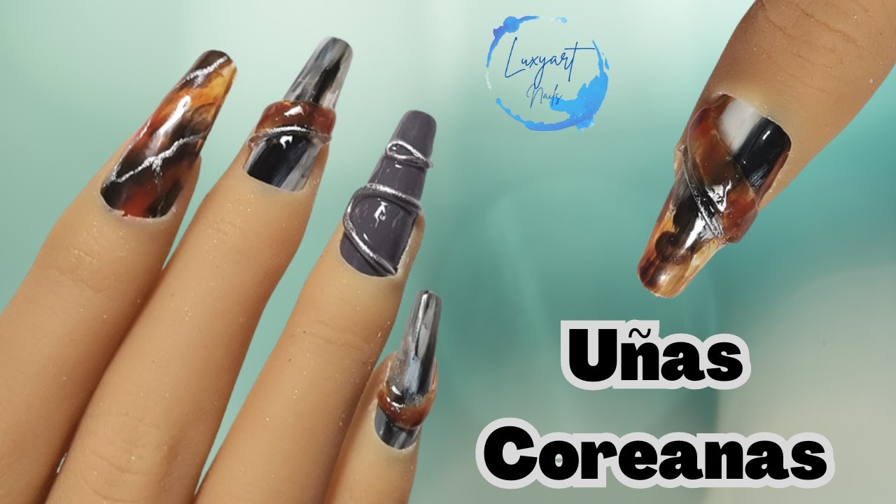UÑAS COREANAS DISEÑO Y TÉCNICA EN TENDENCIA | UÑAS COREANAS CON GEL SOLIDO Y EFECTOS