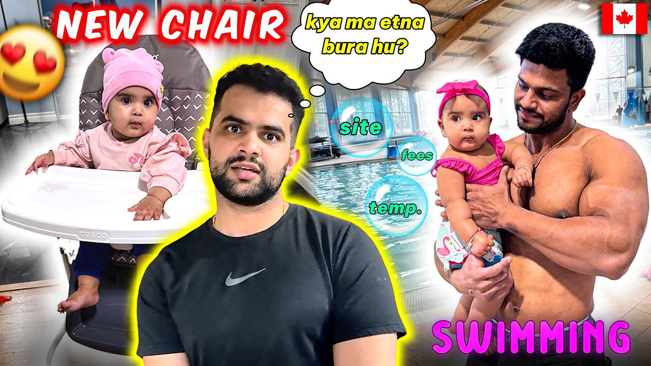Hazu(5 month old girl) swimming class🏊| Class details👍| Tony( mera devar) acha nhi h🥲| Canada🇨🇦
