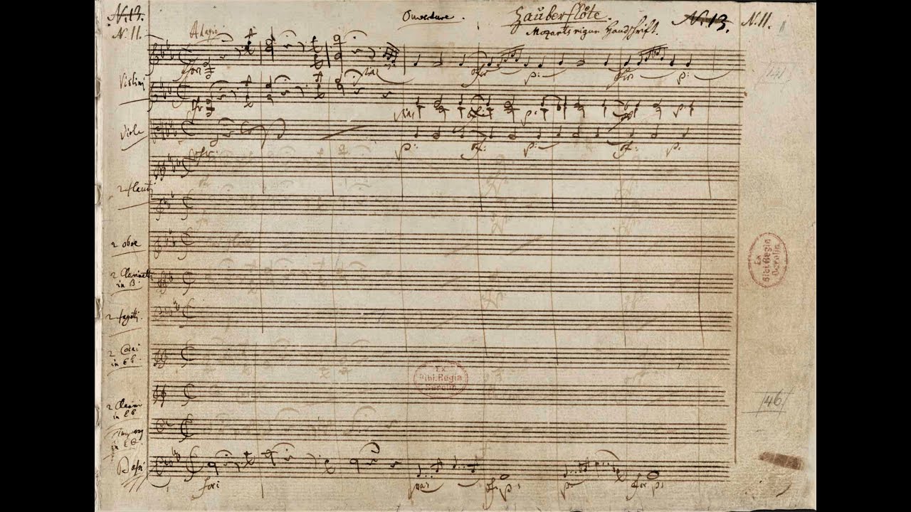 Mozart - Ouverture to Die Zauberflöte 'The Magic Flute', K.620. {Autograph  score}