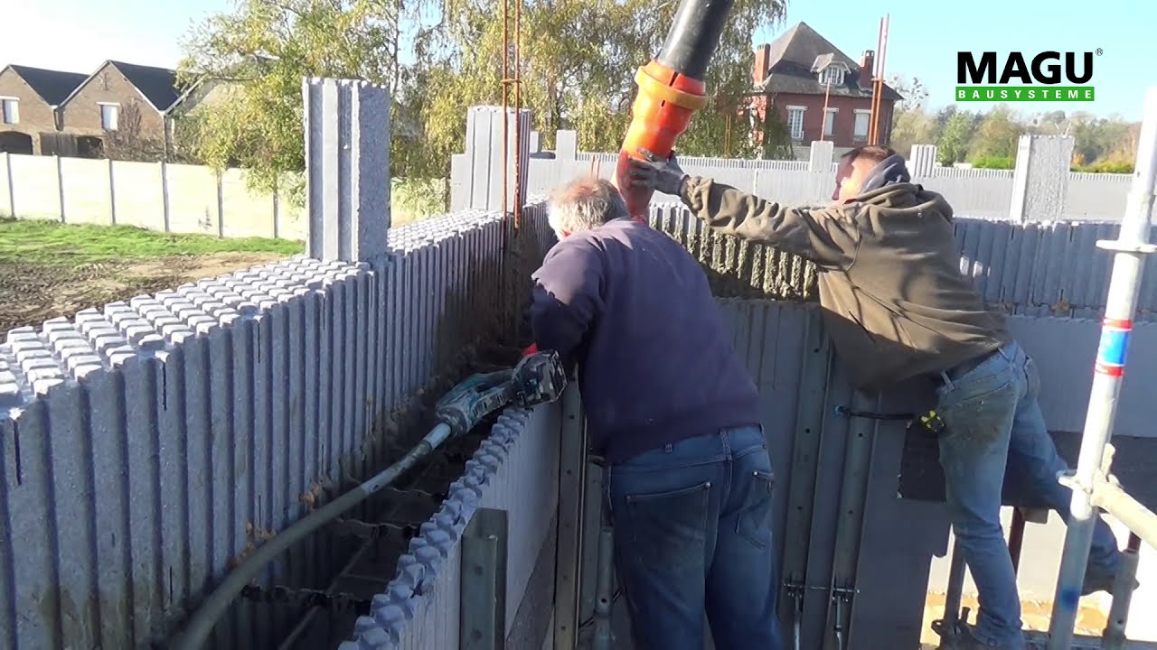 Betonieren der MAGU Wandelemente