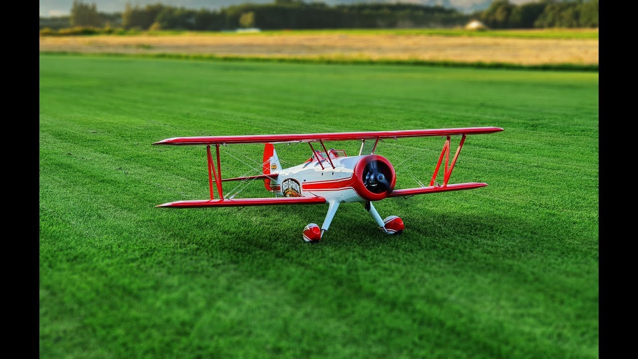 Seagull Red Baron Pizza Squadron's Stearman with Saito FG-33R3 33cc 3-Cylinder
