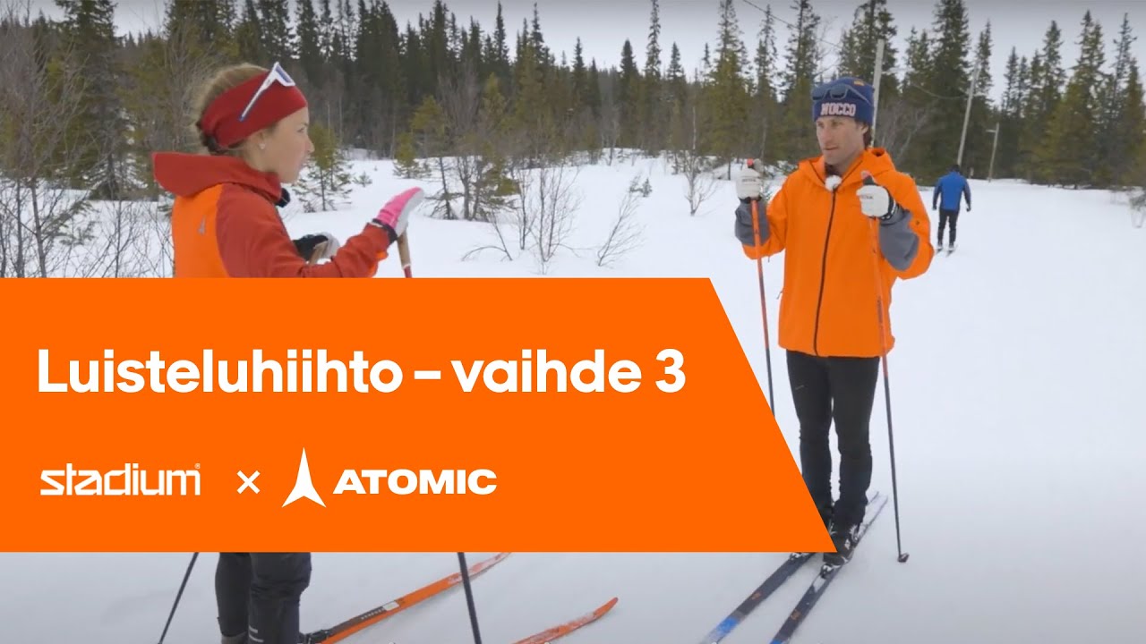 Hiihtokoulu: Luisteluhiihto &ndash; vaihde 3 Johannan ja Henken kanssa