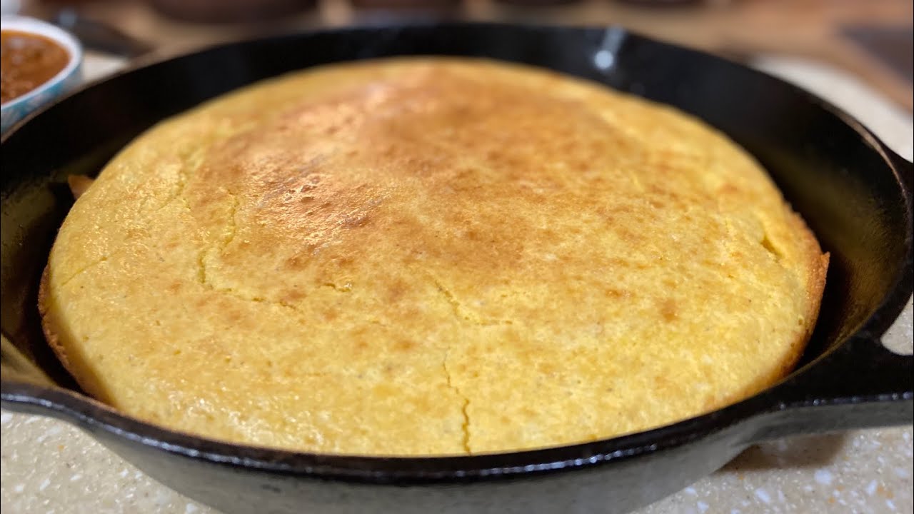 Southern Cornbread Baked In A Cast Iron Skillet