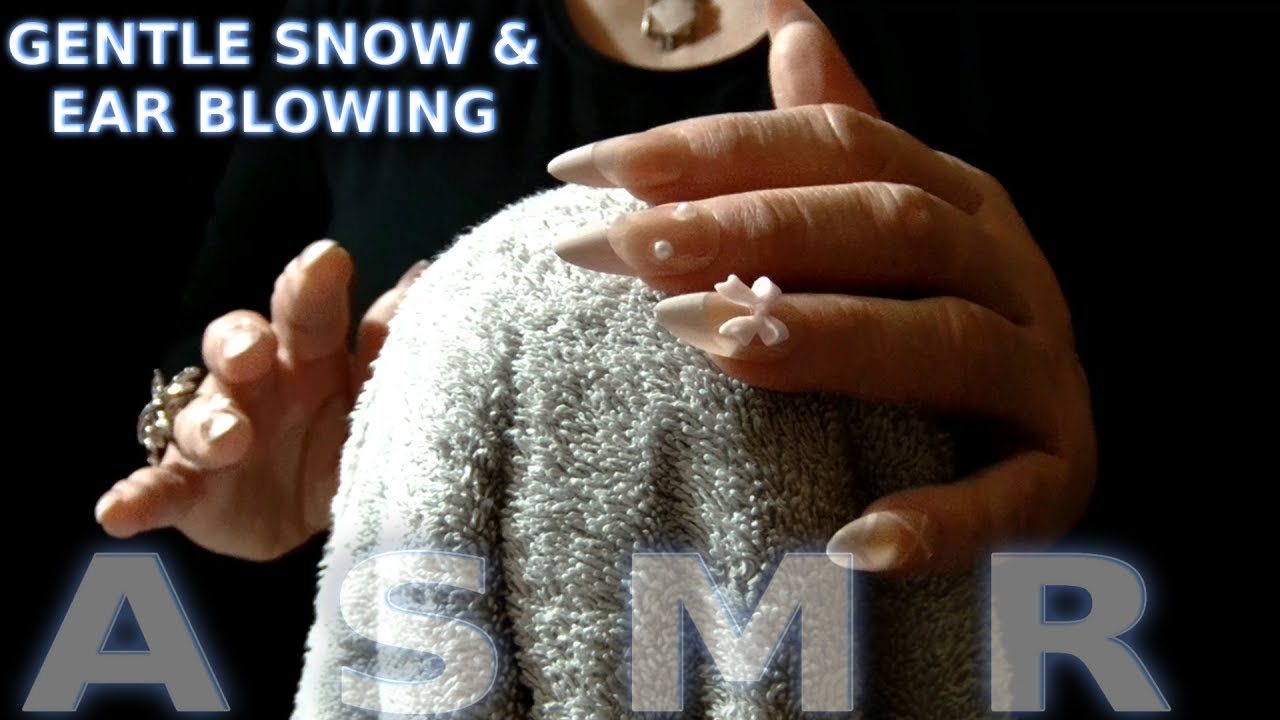 Fluffy Towel ASMR | Ambient Wind & Snow Featuring Binaural Ear Blowing & Crunchy Foam Scratching