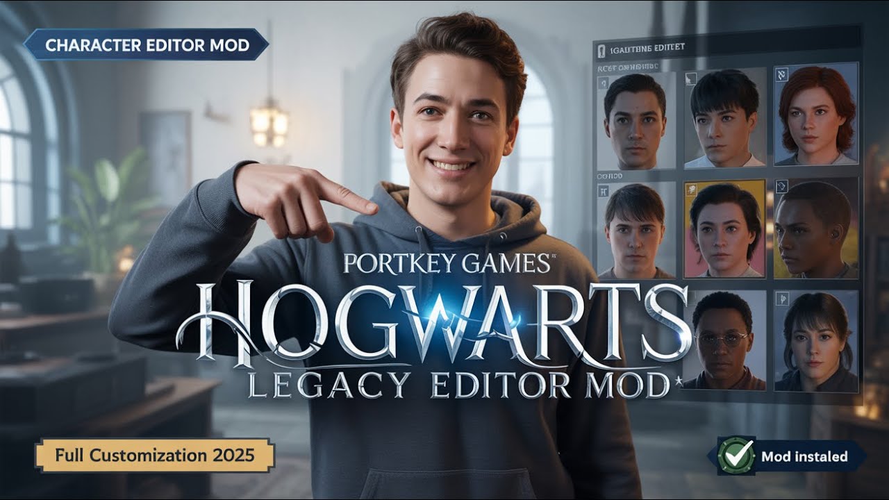 Руководство по установке и использованию мода Hogwarts Legacy: Character Editor (2025)