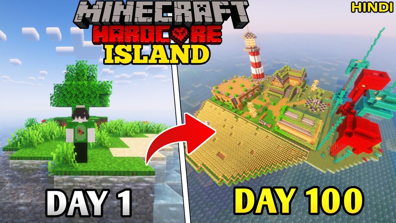 I Survived 100 Days on a Deserted Island in Hardcore Minecraft...
