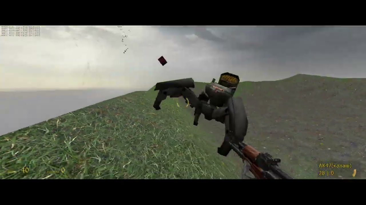 npc_robot27_arachnid Driving downhill(движение NPC по склону)