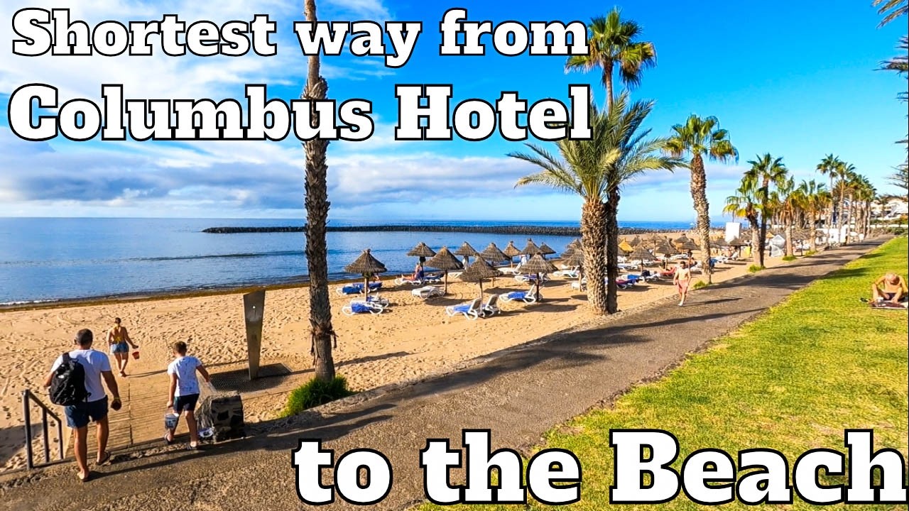 TENERIFE walk from COLUMBUS Hotel KN to del CAMISON Beach road to the beach CANARY ISLANDS