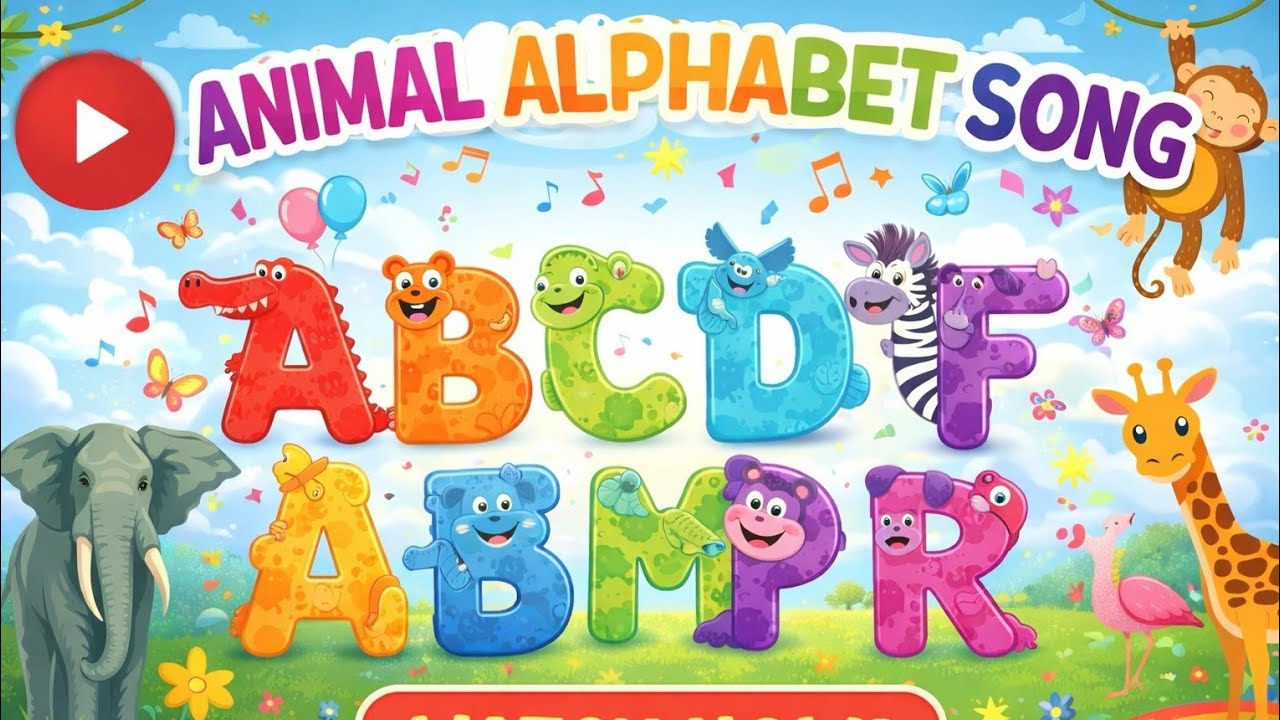 ABC Animal Song 🐶🦒 | A to Z Animals | Alphabet Song for Kids | 3D Cartoon 🦁🐘