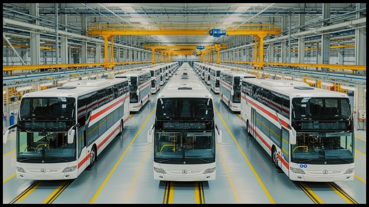 Cómo se fabrican autobuses Mercedes MCV 800 de dos pisos | Dentro de la fábrica (Proceso completo)