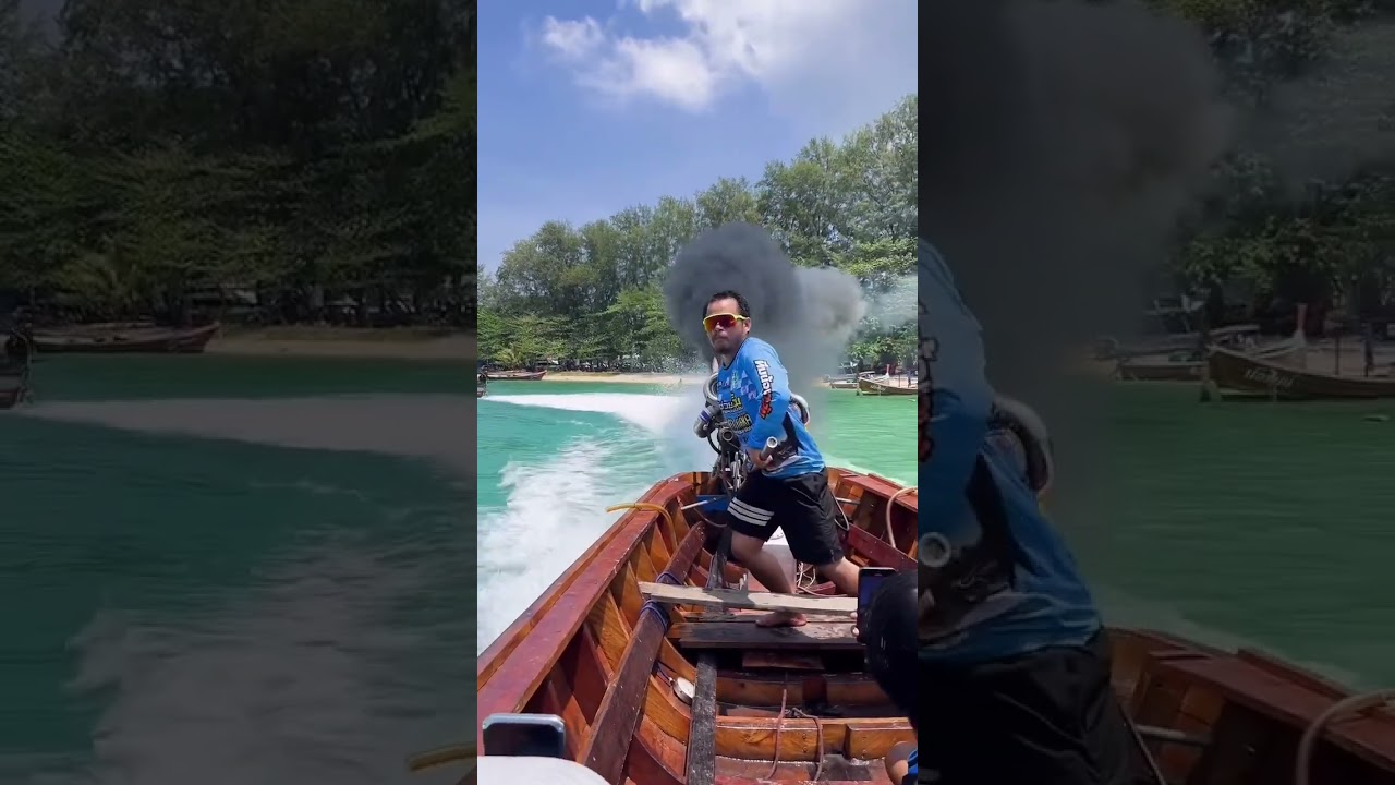 Long-tail boat 🏝️🔥#Diesel #turbo #drag #thailand