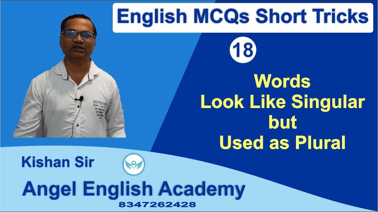 English MCQs Short Cut Video-18 Words Look Like Singular but Used as Plural | Angel English Academy
