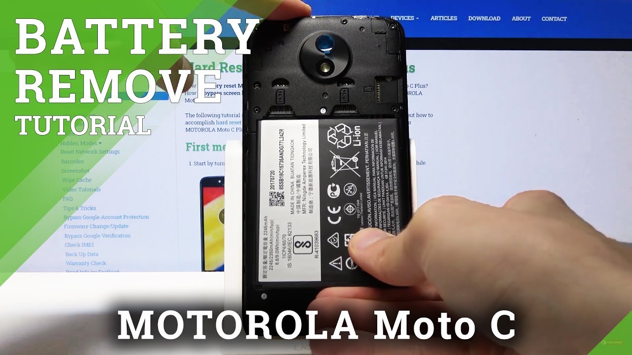 Remove Battery in MOTOROLA Moto C XT1757