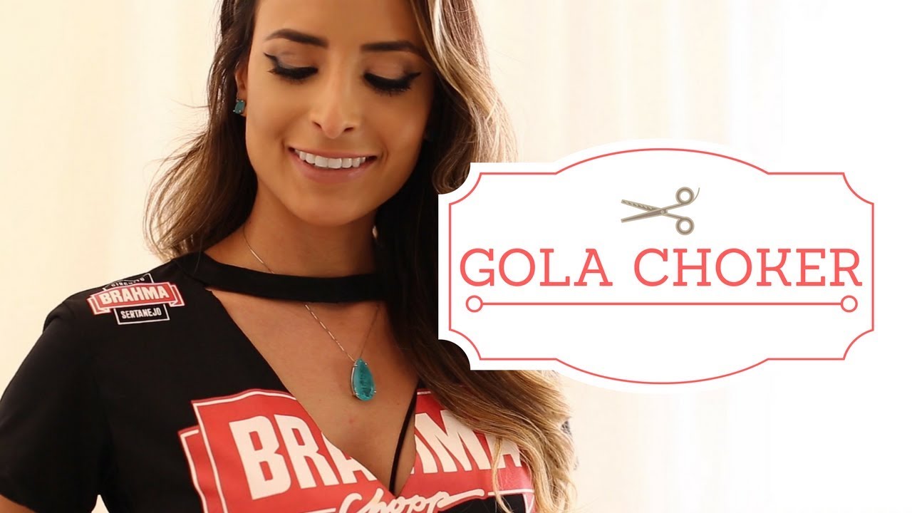COMO CUSTOMIZAR CAMISETA COM GOLA CHOKER | DIY