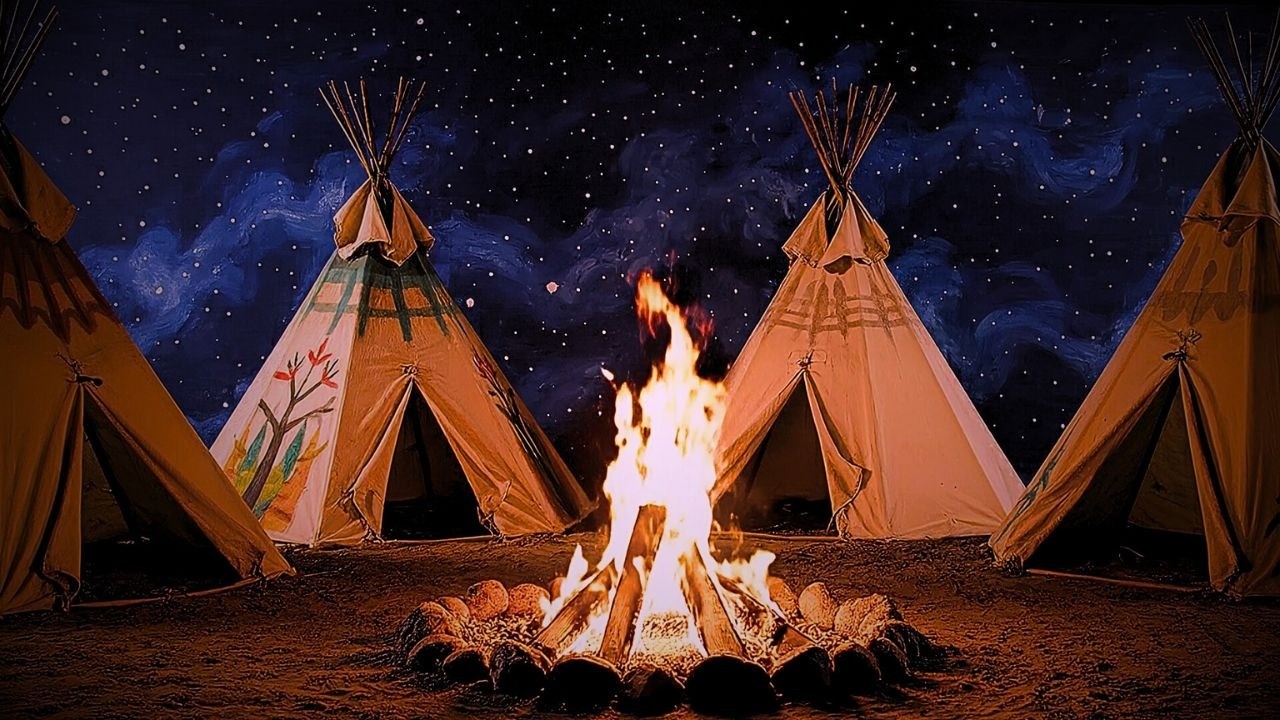Shamanic Drumming & Fire ⛺ Native American Flute for Healing & Spirit Cleansing