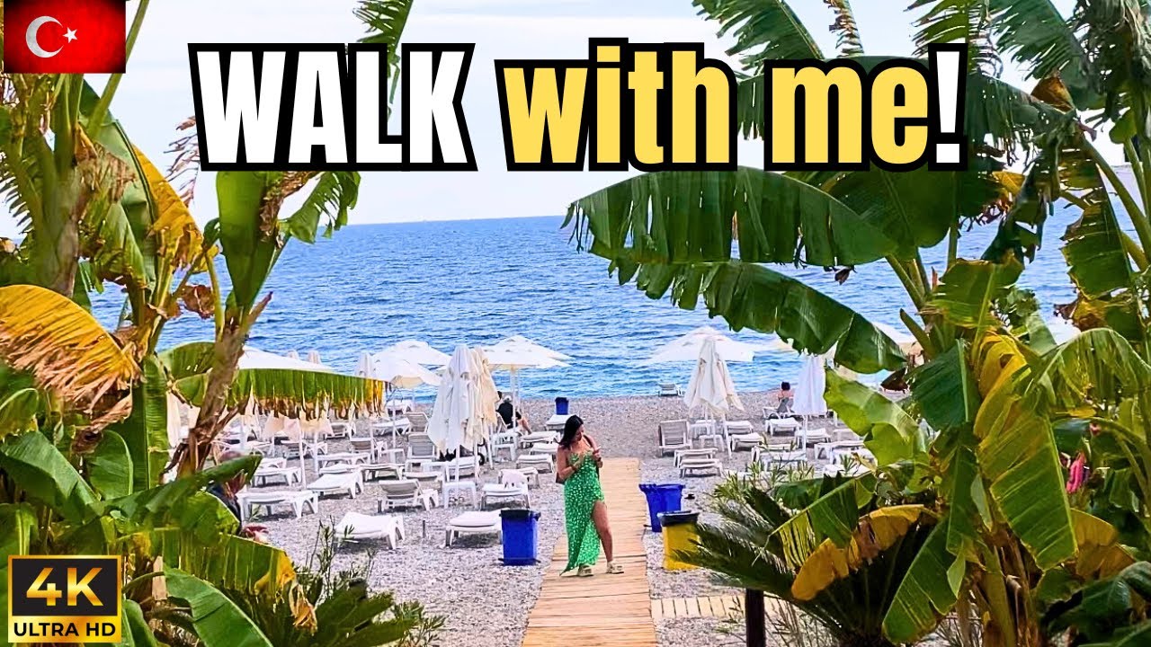 4K Real Sound | Konyaaltı Beach Park, Antalya — Turkey’s Most Beautiful Walk 🇹🇷