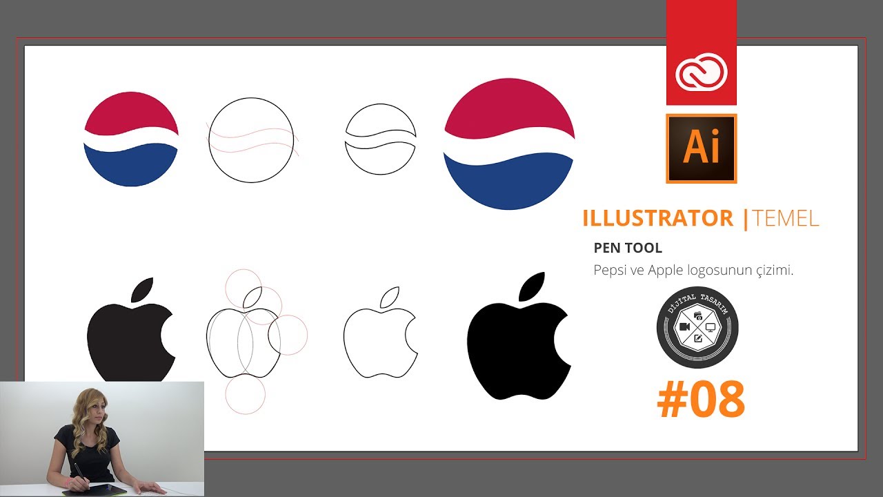 Adobe Illustrator CC Dersleri | #08 | Pentool - Pepsi ve Apple logosu nasıl çizilir?