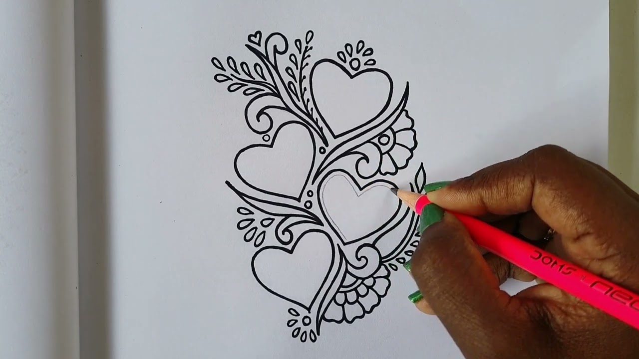 How to draw Heart Mandala for Beginners | mandala art | stepbystep | doodle art | Zentangle
