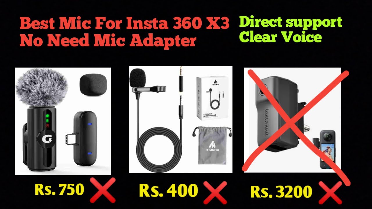 Best Mic. For Insta360 X2 & X3 No Need Mic Adapter Direct mic. Support type C