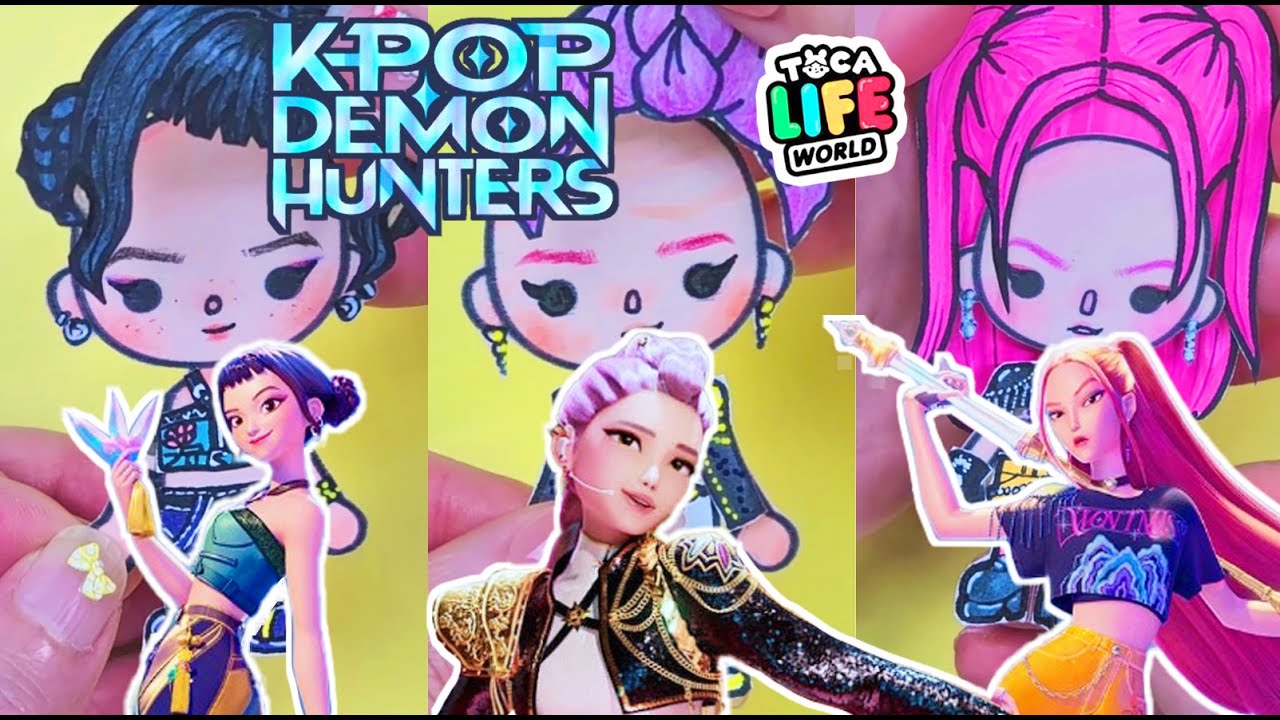 K-pop Demon Hunters Toca Boca Drawing Huntrix All Members Rumi Mira Zoey